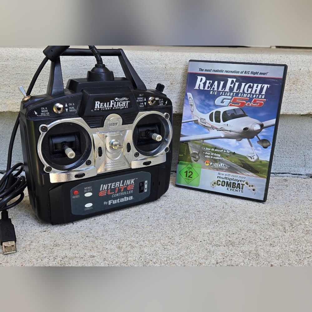 Futaba RealFlight R/C Flight Simulator Interlink Elite USB Controller + F5.5GAME